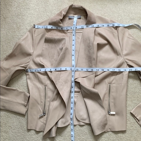 Bagatelle Faux Leather Light Pinkish/Tan Draped Jacket Size Medium - Picture 11 of 12